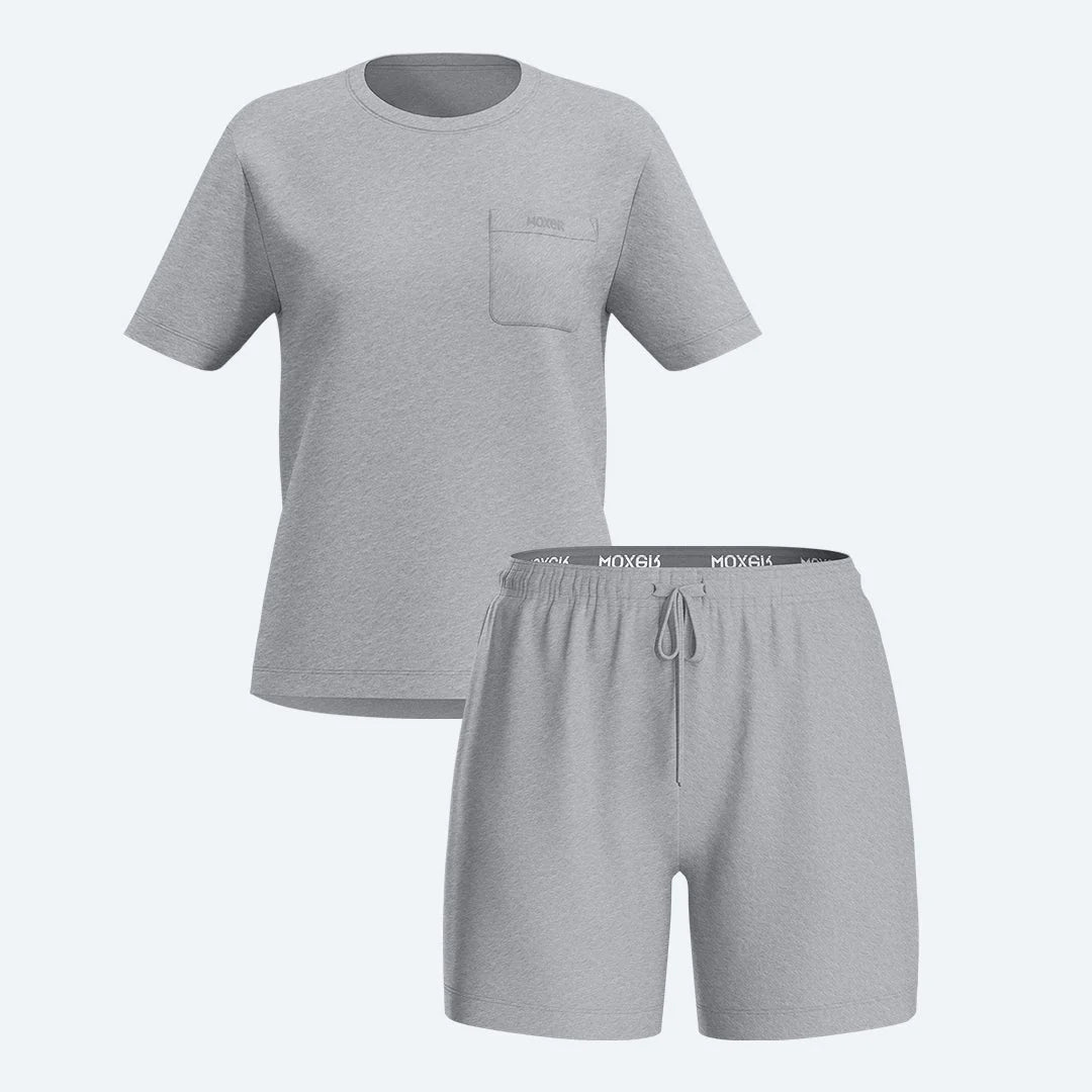 Sleep Set Short Sleeve Heather Grey